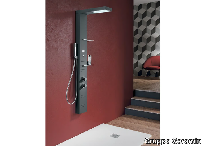 LIGHT / LIGHT PLUS - Wall-mounted multifunction shower panel _ Gruppo Geromin