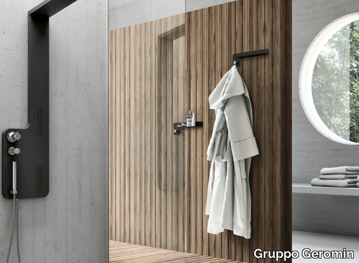 PLANE - Wall-mounted shower panel with hand shower _ Gruppo Geromin