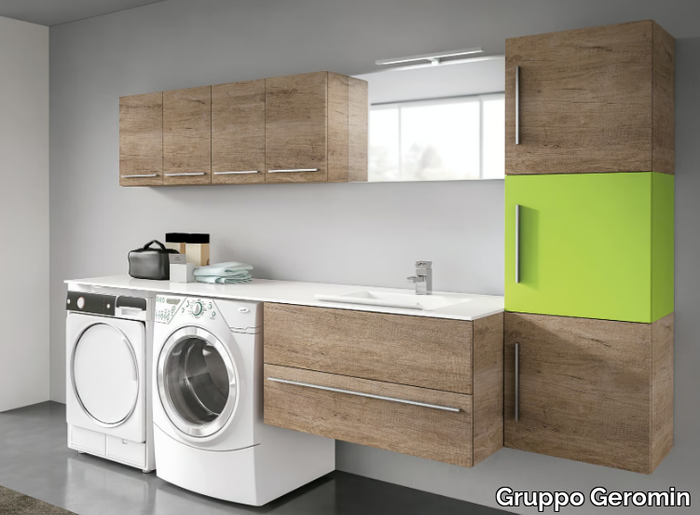 STORE 412 - Wall-mounted laundry room cabinet with sink _ Gruppo Geromin