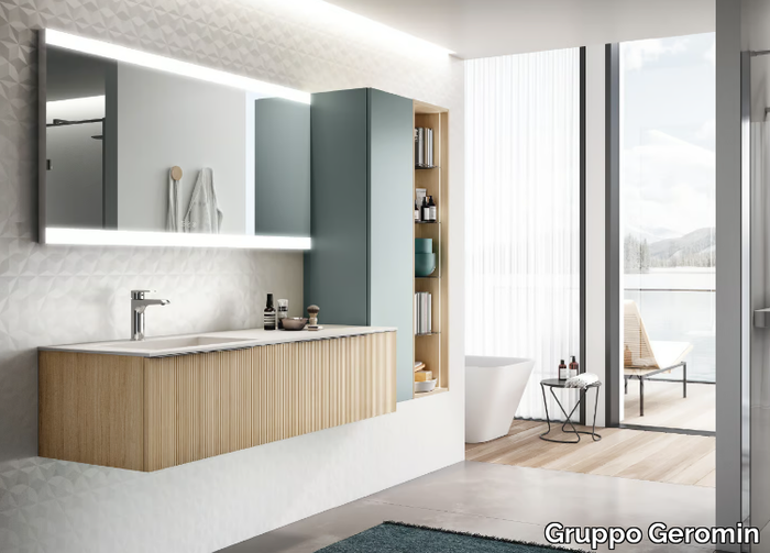 ELITE 05 - Wall-mounted vanity unit with drawers _ Gruppo Geromin