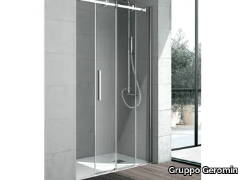 FLOW - Crystal shower cabin with sliding door _ Gruppo Geromin