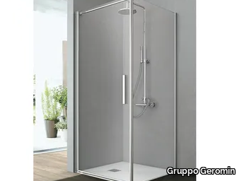 LINE - Corner shower cabin with one shutter door and one fixed side _ Gruppo Geromin