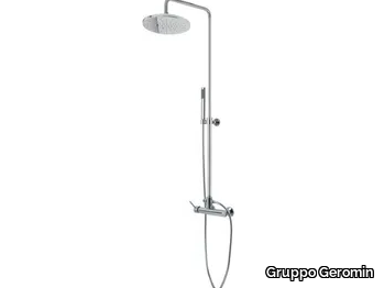 Shower panel - Wall-mounted shower panel with hand shower with overhead shower _ Gruppo Geromin