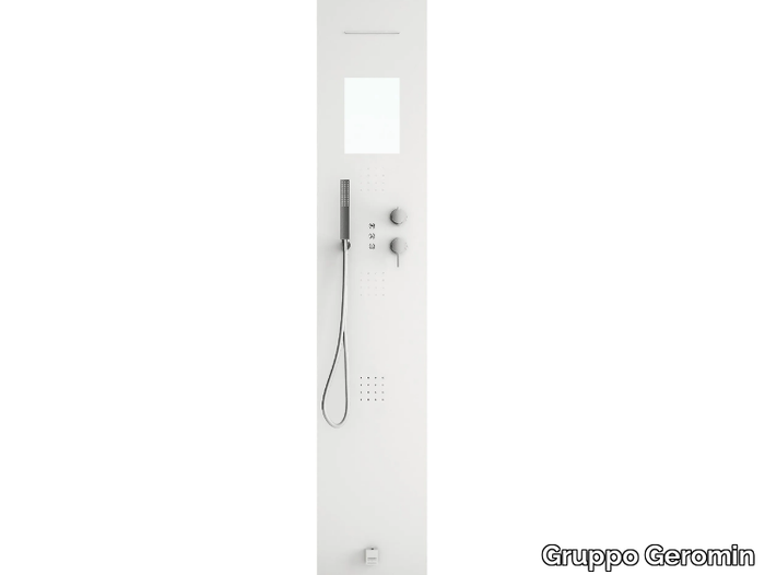 Rigenera 200 built-in wall installation - Wall-mounted Solid Surface shower panel _ Gruppo Geromin