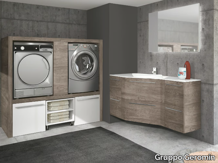 STORE EXCELLENT 01 - Wall-mounted wooden laundry room cabinet _ Gruppo Geromin