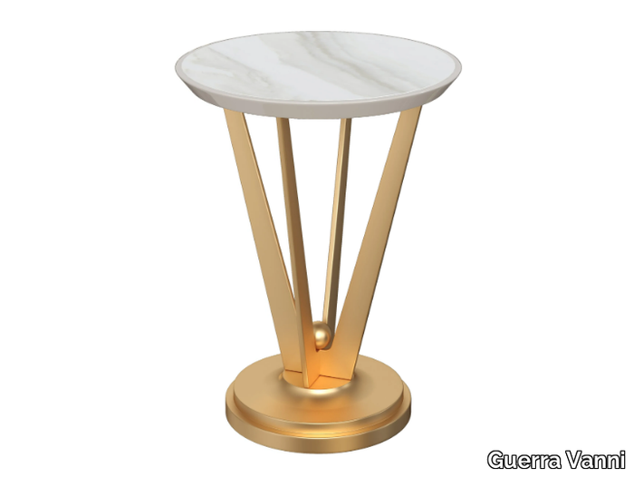 TROPEA - Coffee table with marble top and solid wood base _ Guerra Vanni