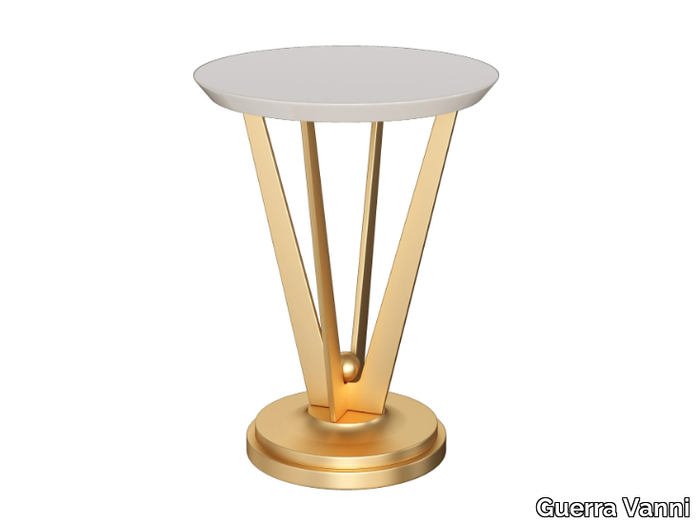 TROPEA - Round solid wood high side table _ Guerra Vanni