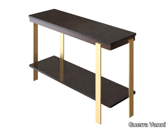 ZEUS - Rectangular solid wood console table with shelving _ Guerra Vanni