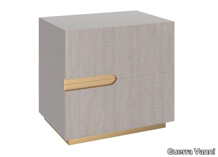 CLIZIA - Rectangular wood veneer bedside table with drawers _ Guerra Vanni