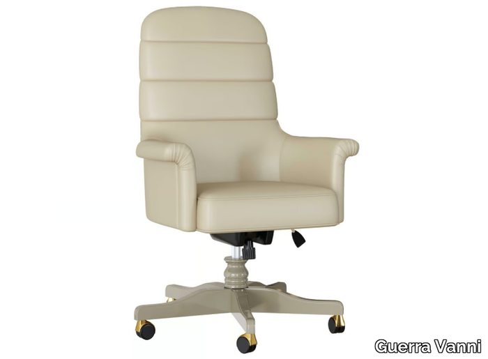 CLIZIA - Height-adjustable swivel leather executive chair _ Guerra Vanni