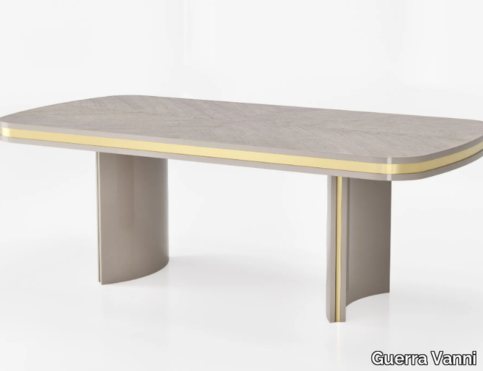 CLUB - Rectangular wood veneer table _ Guerra Vanni