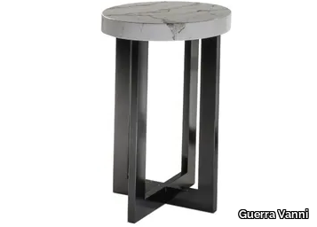 PORTRAIT - Round solid wood high side table _ Guerra Vanni