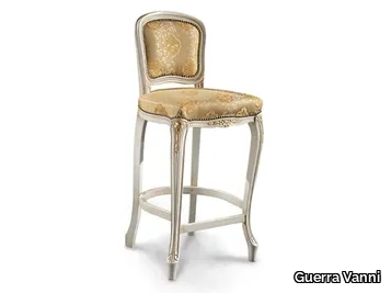 MARY - High upholstered solid wood stool with footrest _ Guerra Vanni