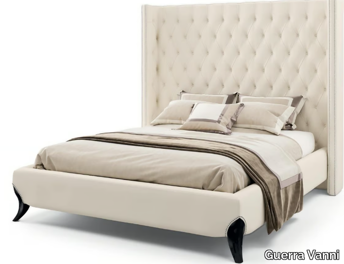 OSCAR - Upholstered fabric double bed with tufted headboard _ Guerra Vanni