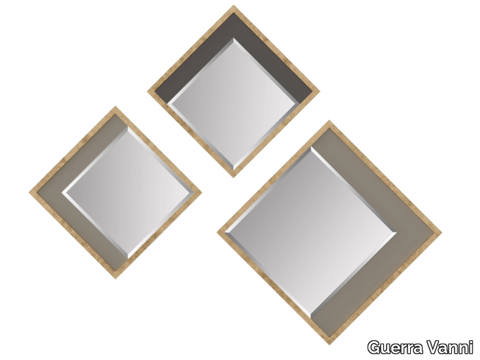 PANAREA - Set of rhombus mirrors with frame _ Guerra Vanni