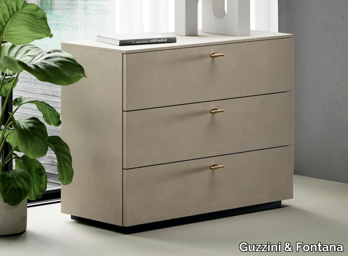 BIX - Bilaminate chest of drawers with integrated handles _ Guzzini & Fontana