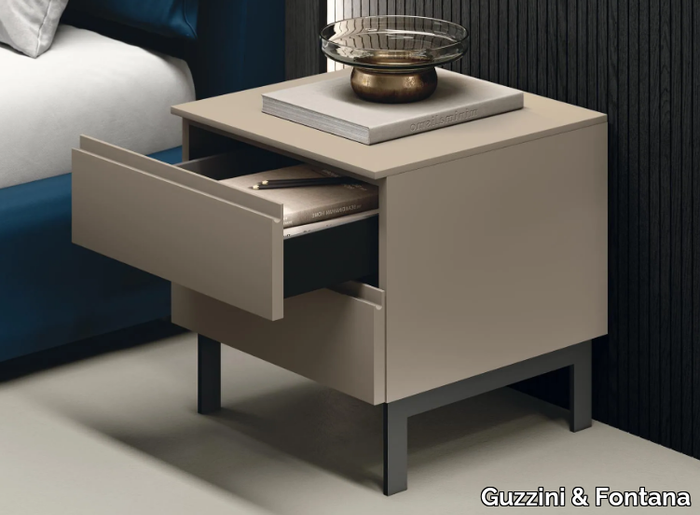 GROOVE - bilaminate bedside table with drawers _ Guzzini & Fontana