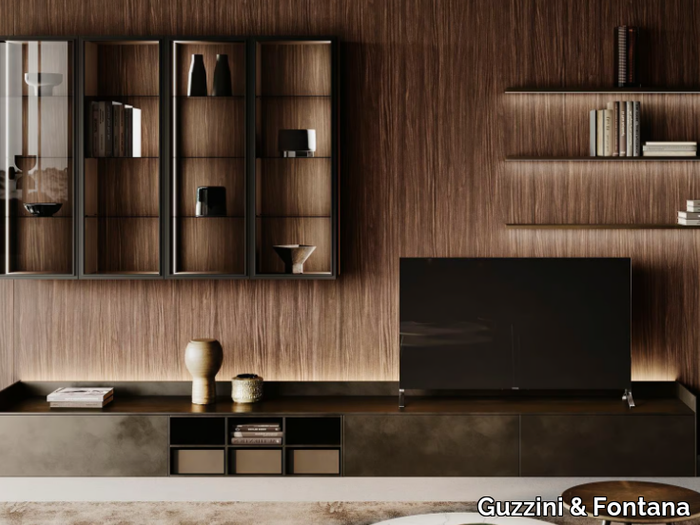 HOUSE OF PIANO - Sectional wall-mounted storage wall _ Guzzini & Fontana