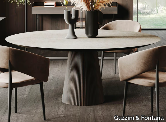 OTIS - Round porcelain stoneware table _ Guzzini & Fontana