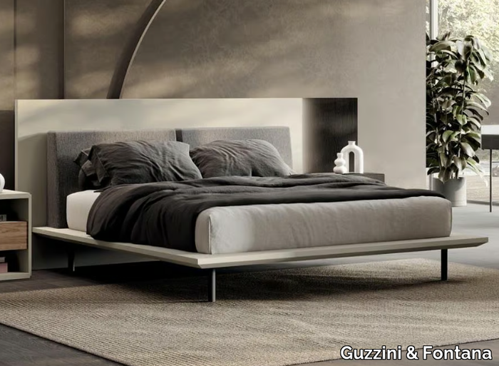 SOULWAVE - Bilaminate double bed with integrated lighting _ Guzzini & Fontana