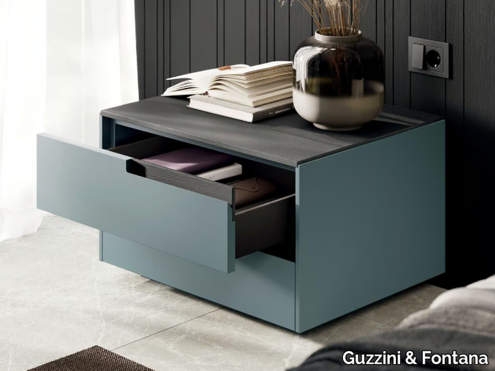 UP-STAGE - Bilaminate bedside table with drawers _ Guzzini & Fontana