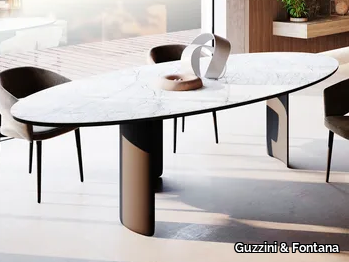 YASS - Oval porcelain stoneware table _ Guzzini & Fontana