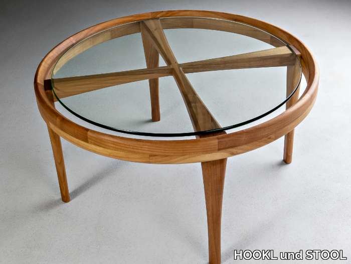 ELISA - Round wood and glass coffee table _ HOOKL und STOOL