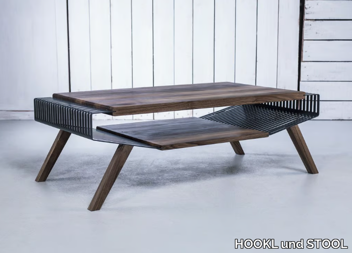 POLYLINE NO 2 LARGE - Solid wood coffee table with storage space _ HOOKL und STOOL