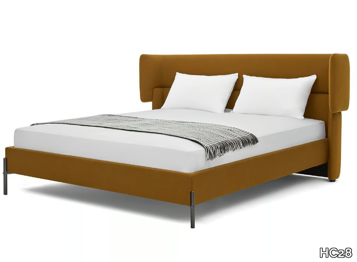 MELLOW - Fabric double bed with upholstered headboard _ HC28