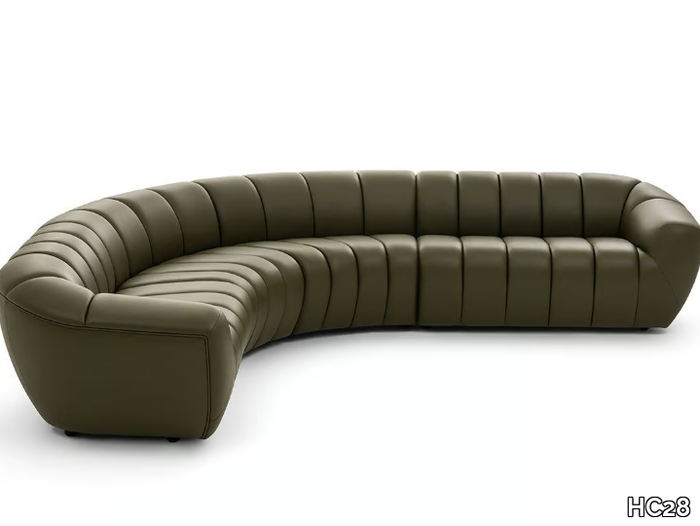 SKYLAR - Curved leather sofa _ HC28