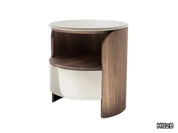 ANNI - Round wooden bedside table with drawers _ HC28