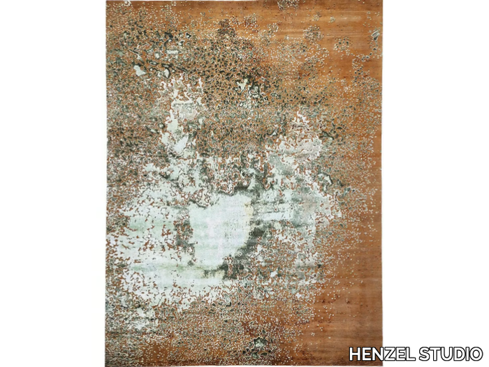 OXIDATION PAINTING (01) - Hand knotted rectangular wool and silk rug _ HENZEL STUDIO