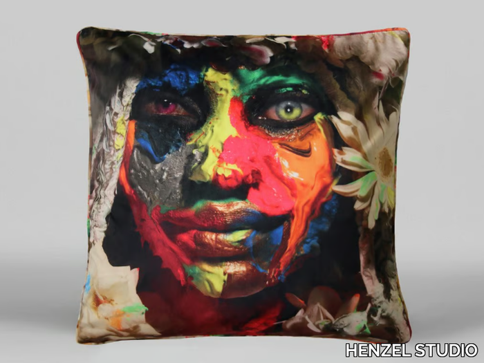 UNTITLED - ART92 - Square velvet cushion with removable cover _ HENZEL STUDIO