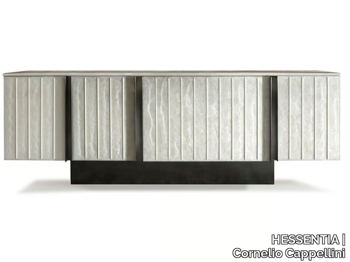 DOMINO - Composite material and oak sideboard with doors _ HESSENTIA | Cornelio Cappellini