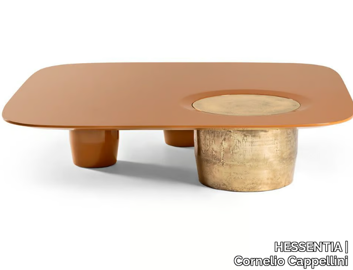 JOSS - Square low wooden and metal coffee table _ HESSENTIA | Cornelio Cappellini