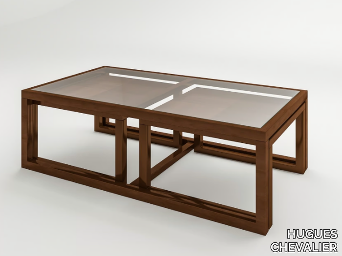 MESSINE - Wood and glass coffee table _ HUGUES CHEVALIER