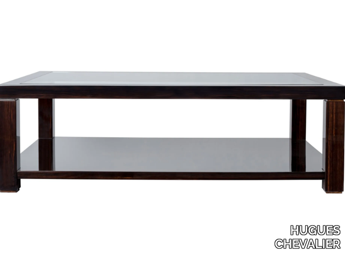 EDRA - Rectangular glass coffee table with integrated magazine rack _ HUGUES CHEVALIER