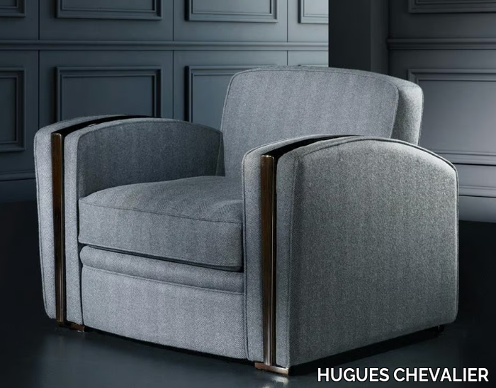 FLANELLE - Upholstered sectional armchair with armrests _ HUGUES CHEVALIER