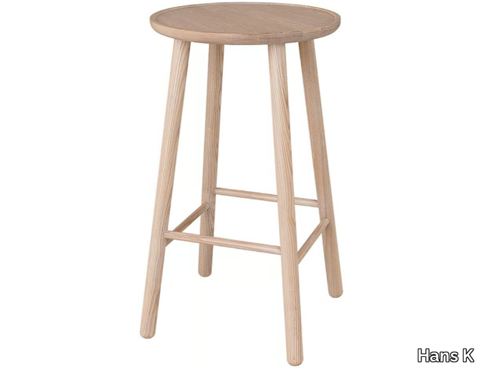 ZIGZAG 660BL - High ash stool with footrest _ Hans K