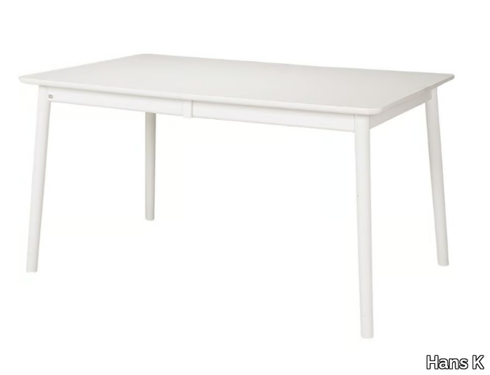 ZIGZAG 660WH - Extending rectangular birch table _ Hans K