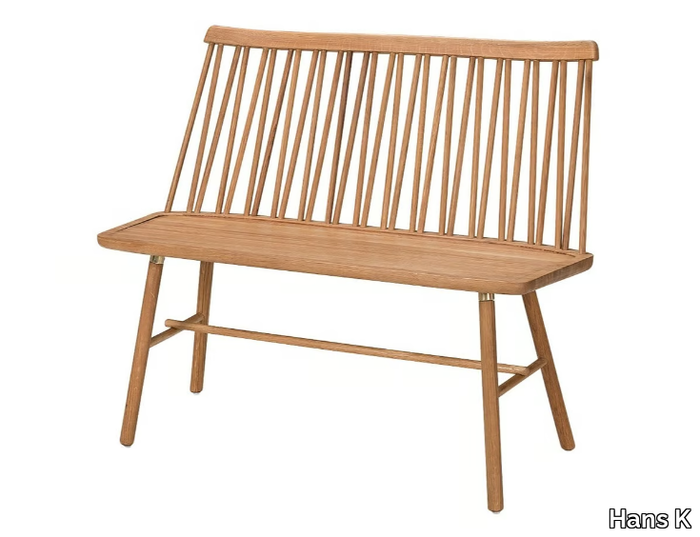 ZIGZAG 660 - Oak bench with back _ Hans K