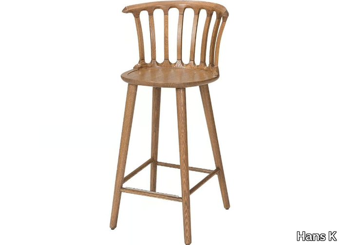 SAN MARCO 690 - High oak stool with footrest _ Hans K