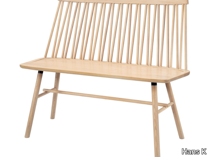 ZIGZAG 660BL - Ash bench with back _ Hans K