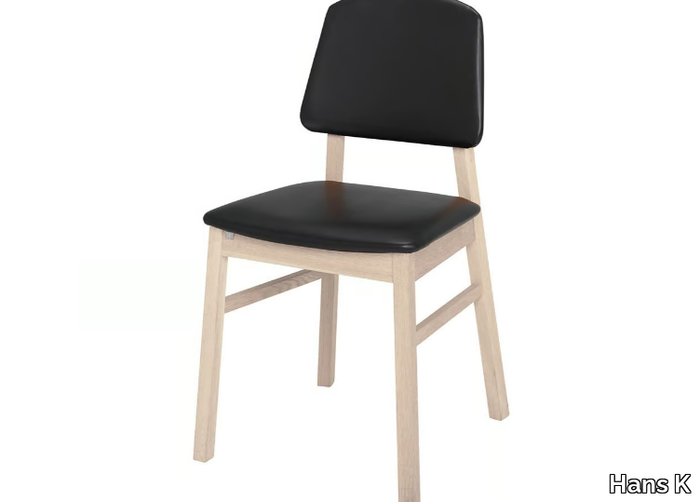 VERONA 655BL - Ash chair with leather integrated cushion _ Hans K