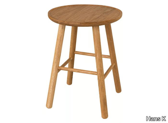 ZIGZAG 660 - Oak stool with footrest _ Hans K