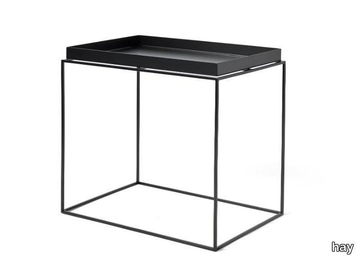 TRAY TABLE - Rectangular steel side table with tray _ Hay