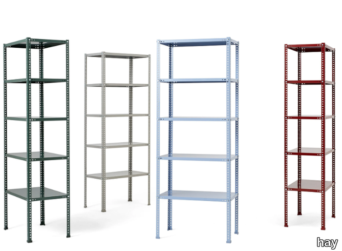 HAY SHELVING UNIT - Open powder coated steel shelving unit _ Hay