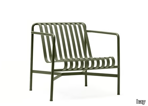 PALISSADE - Steel garden armchair with armrests _ Hay