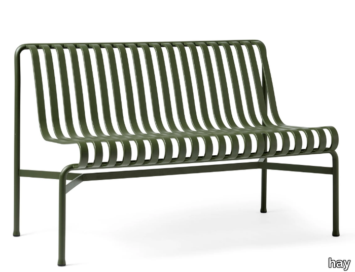 PALISSADE - Steel garden bench with back _ Hay