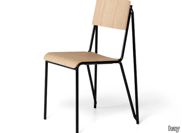 PETIT STANDARD - Stackable steel and wood chair _ Hay